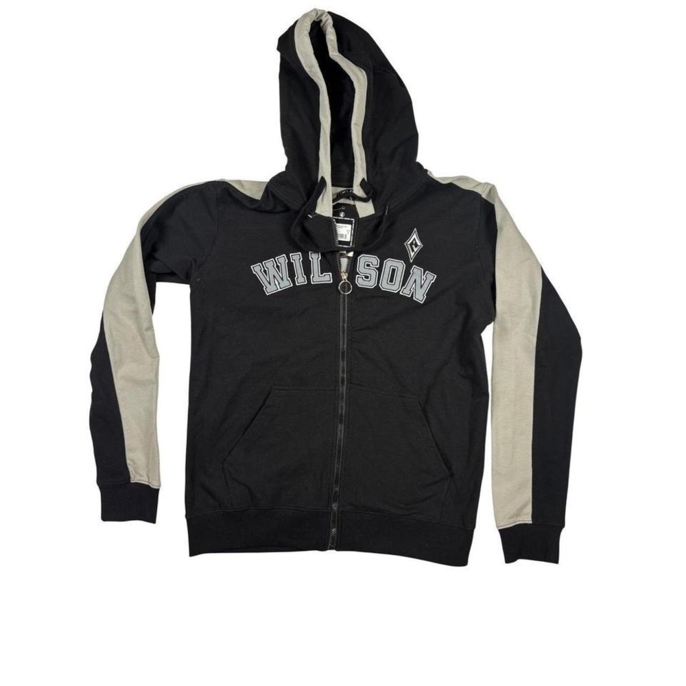 NWT FISLL Mens Wilson 22 Black‎ Grey Full Zip Hoodie Sweatshirt Size M